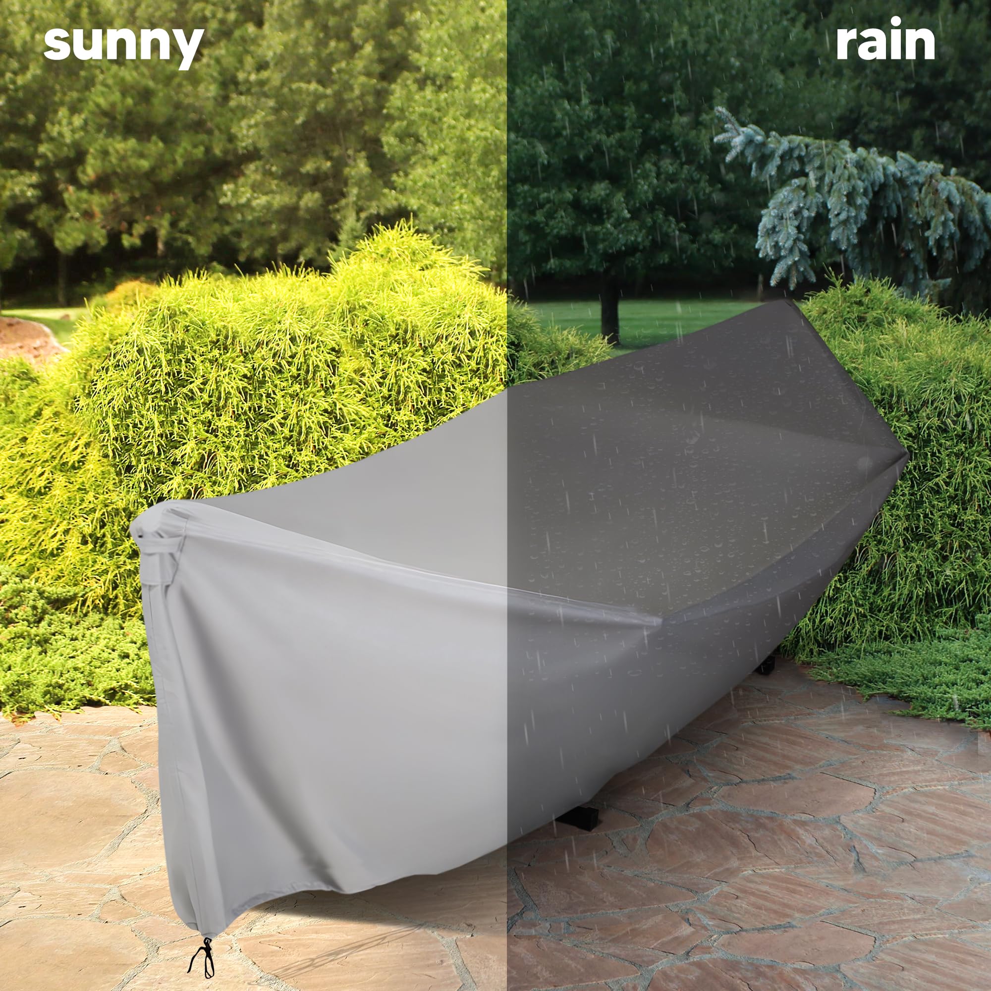 SUNCREAT folded packaged cover for compact storage and transport