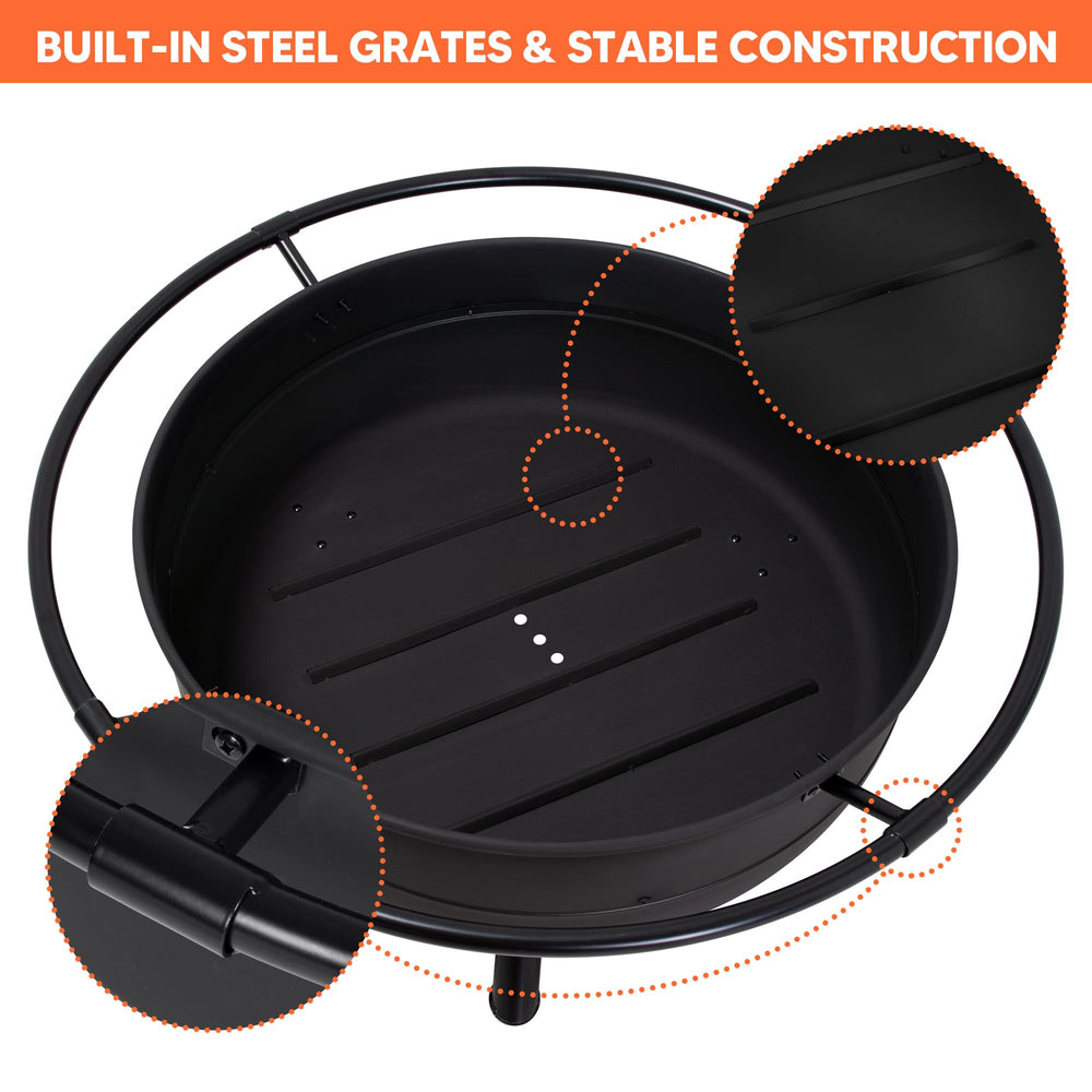 SUNCREAT protective ring detail keeping guests safe and containing embers