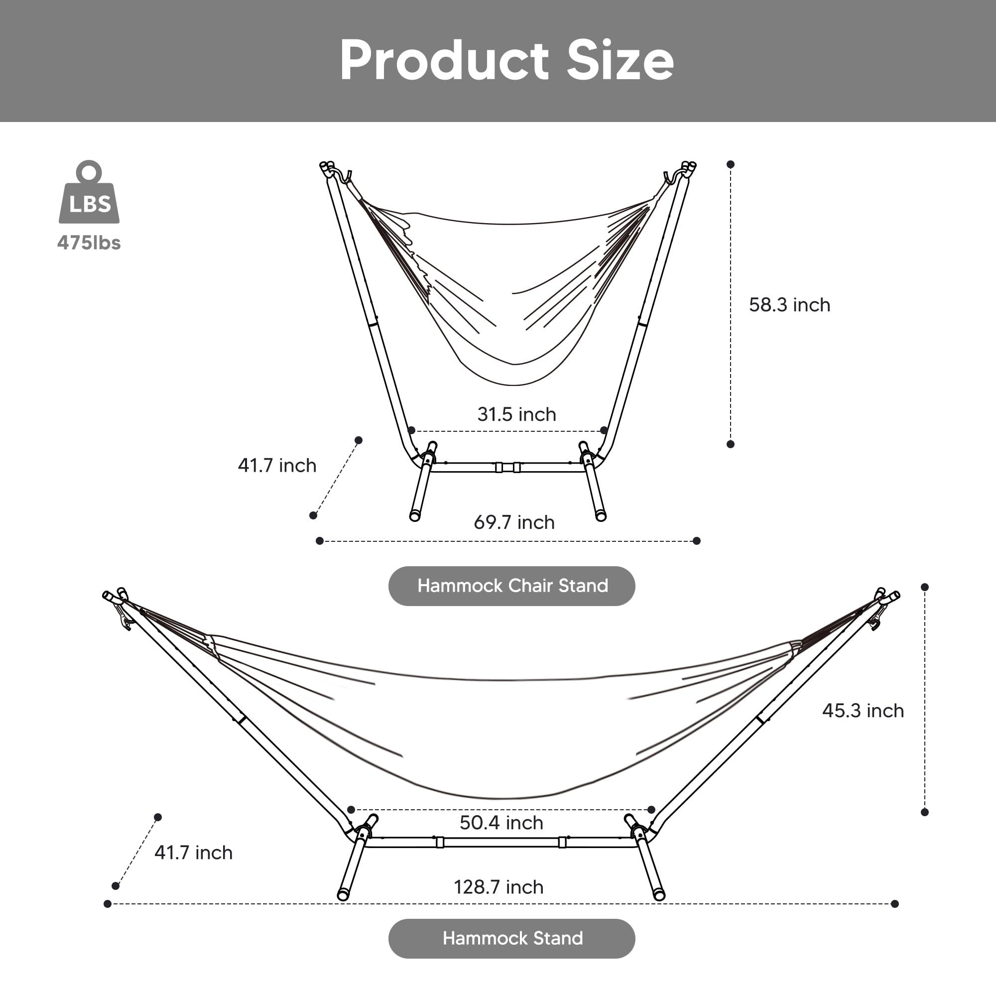 SUNCREAT size comparison with person to show large bed and chair dimensions and scale