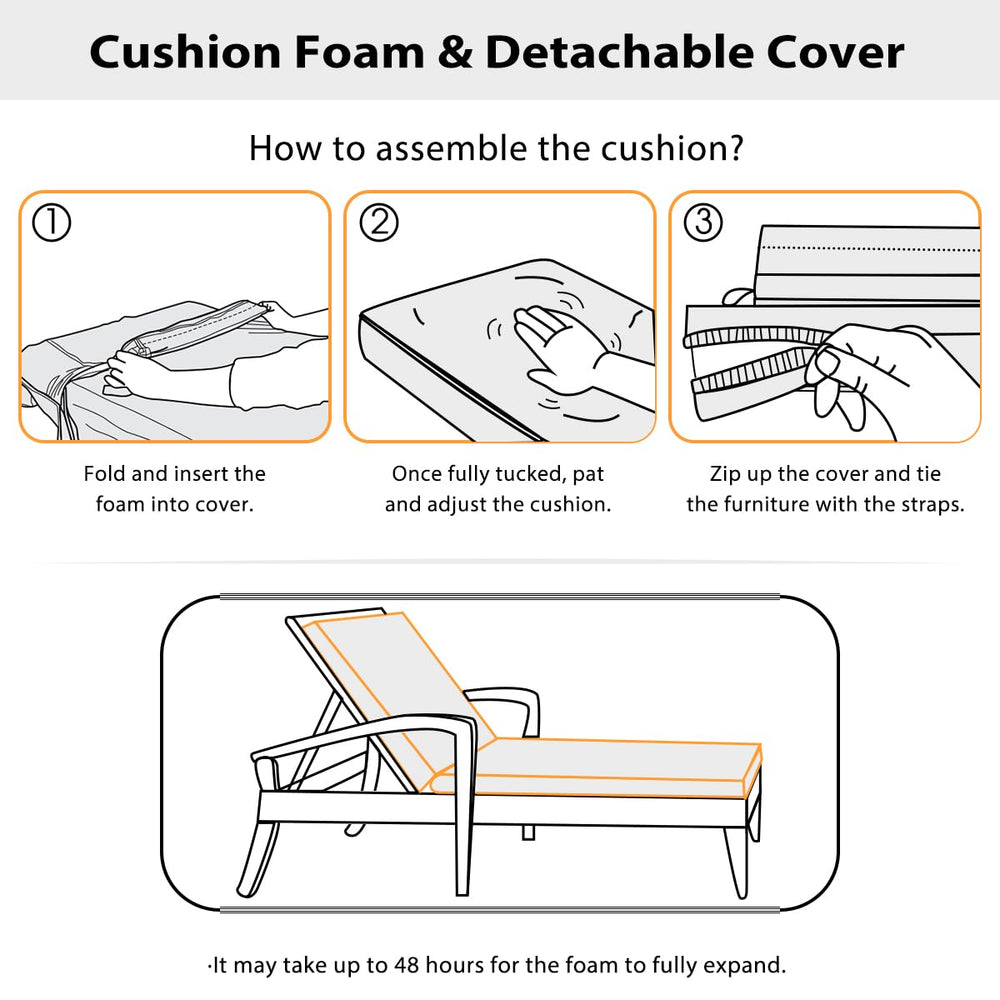 Sundale Outdoor invisible zipper close-up for easy cleaning and cover removal