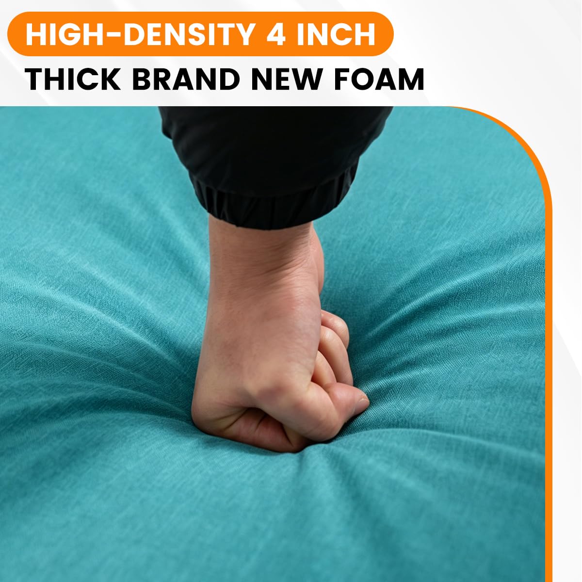 Sundale Outdoor thickness comparison showing 80x26x4 inch cushion scale and support