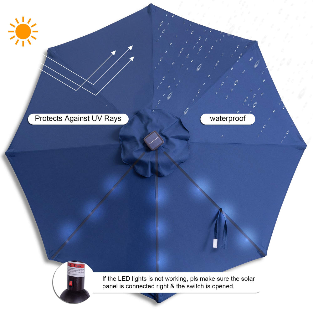 Sundale Outdoor folded umbrella secured with hook-and-loop strap for storage