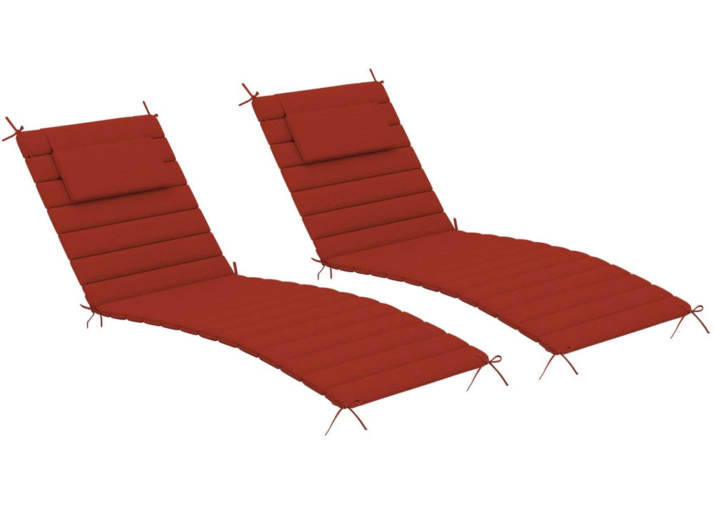 Sundale Outdoor front view of red quilted chaise cushion providing comfortable styling