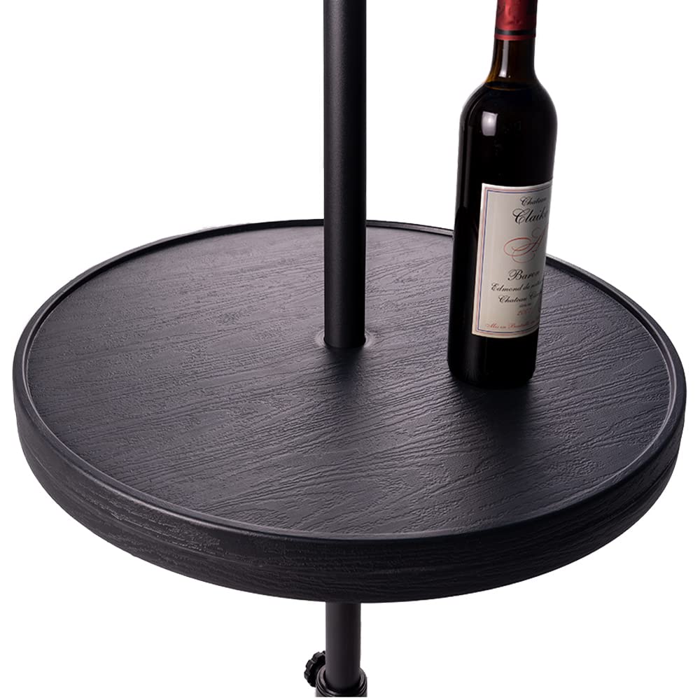 Sundale Outdoor front tray attached to umbrella pole shows stable surface and convenience