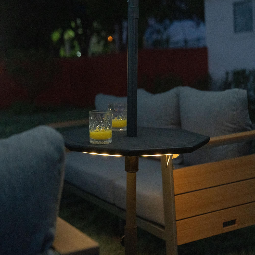 Sundale Outdoor tray in use holding drinks and snacks for effortless access