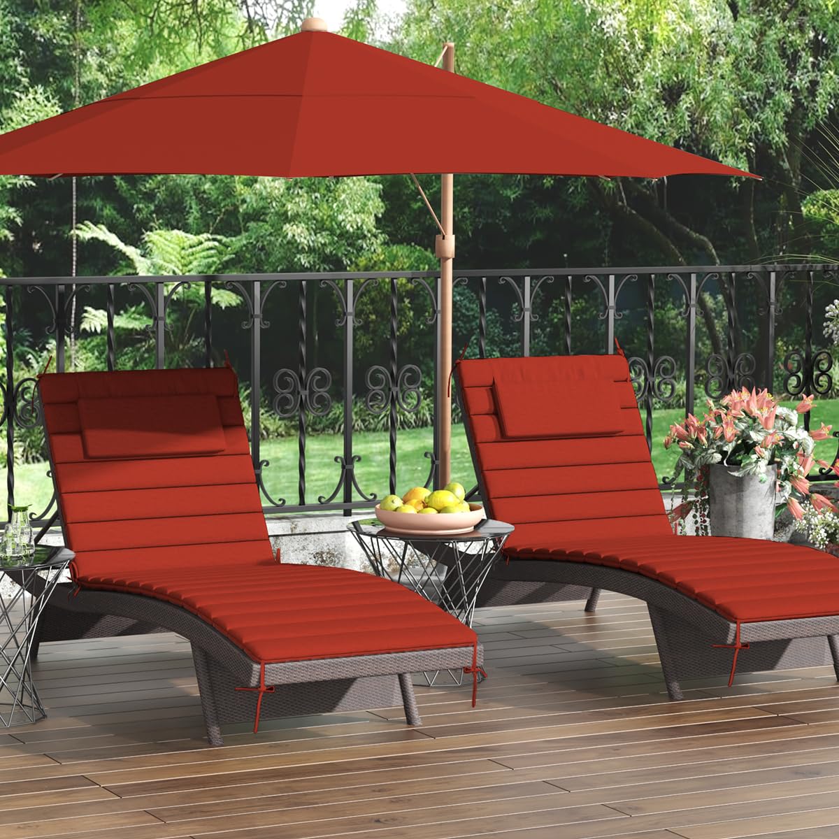 Sundale Outdoor cushion beside ruler showing 80 by 26 inch size for fit confirmation