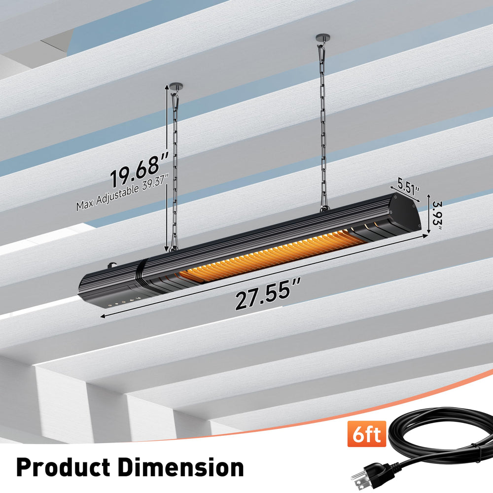sundate mounted on wall over patio providing space-saving comfort