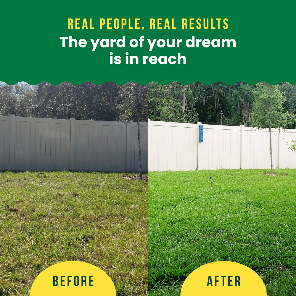 SUNDAY being spread on lawn in use — demonstrates quick application benefit