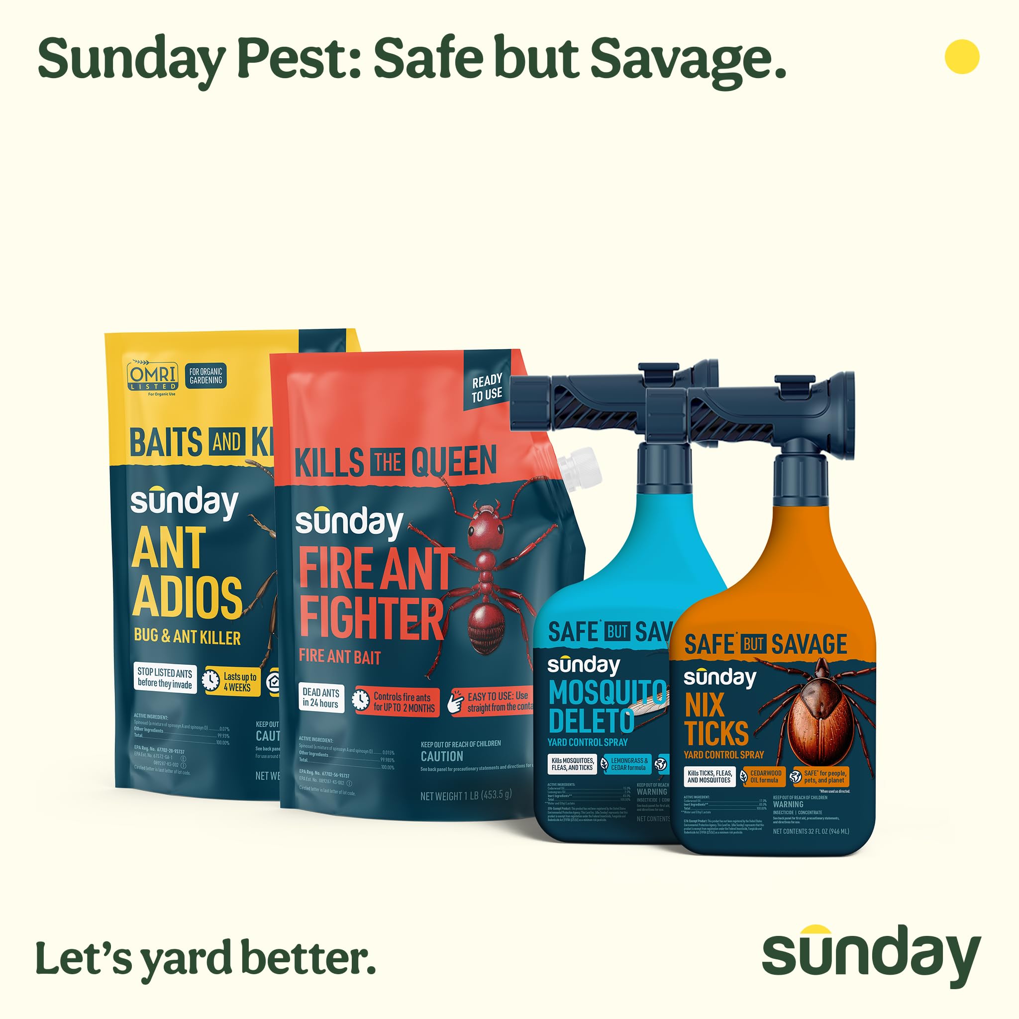 SUNDAY product label close-up showing active ingredient and usage details