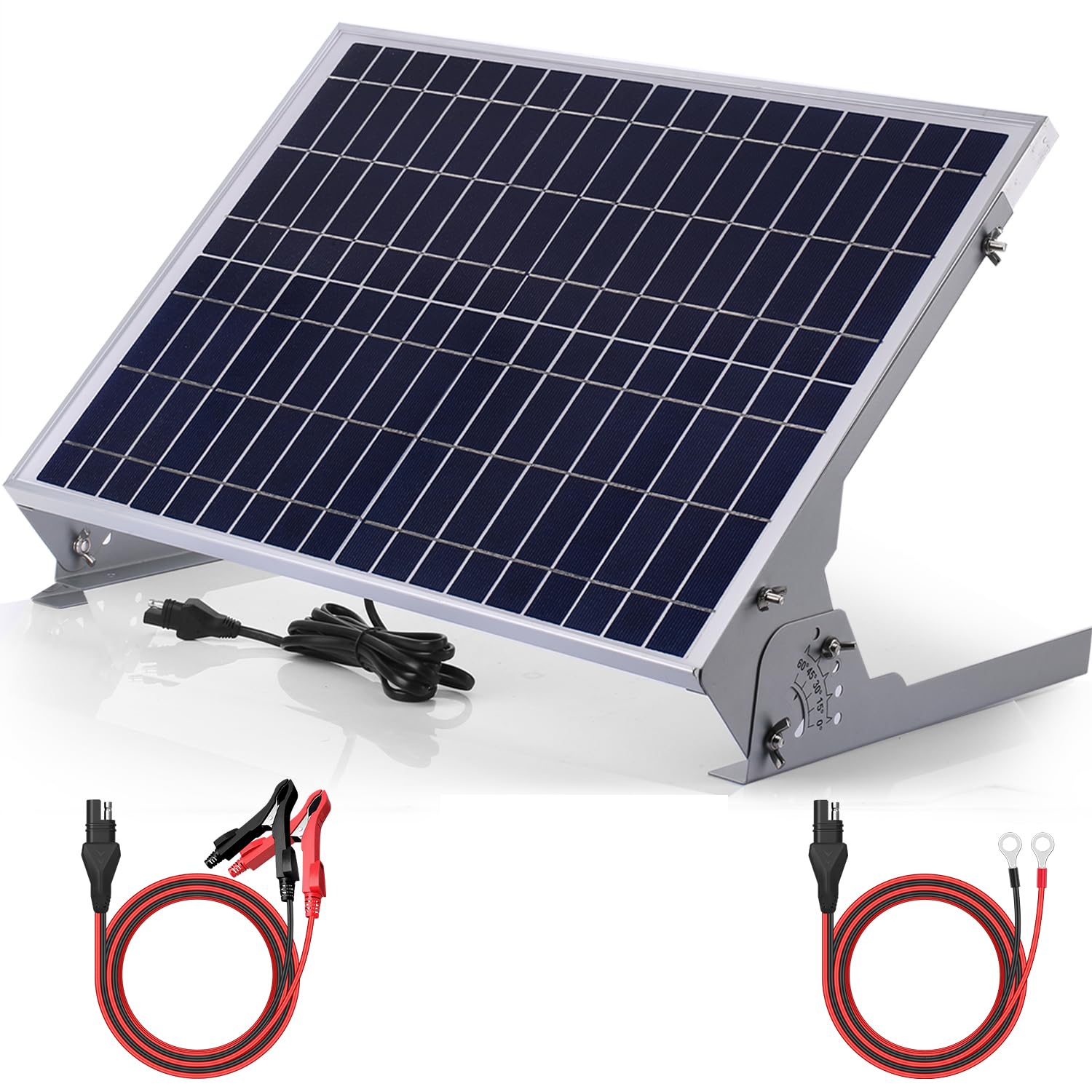SUNER POWER 30W panel front view showing durable frame and efficient cells benefit: outdoor reliability
