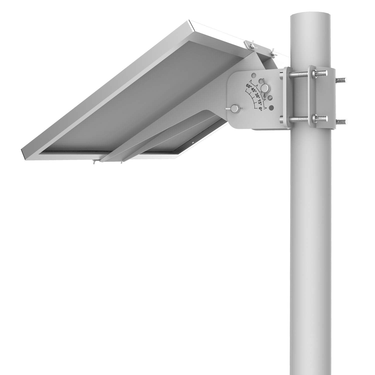 SUNER POWER front view of bracket mounted to panel showing secure hold and durability