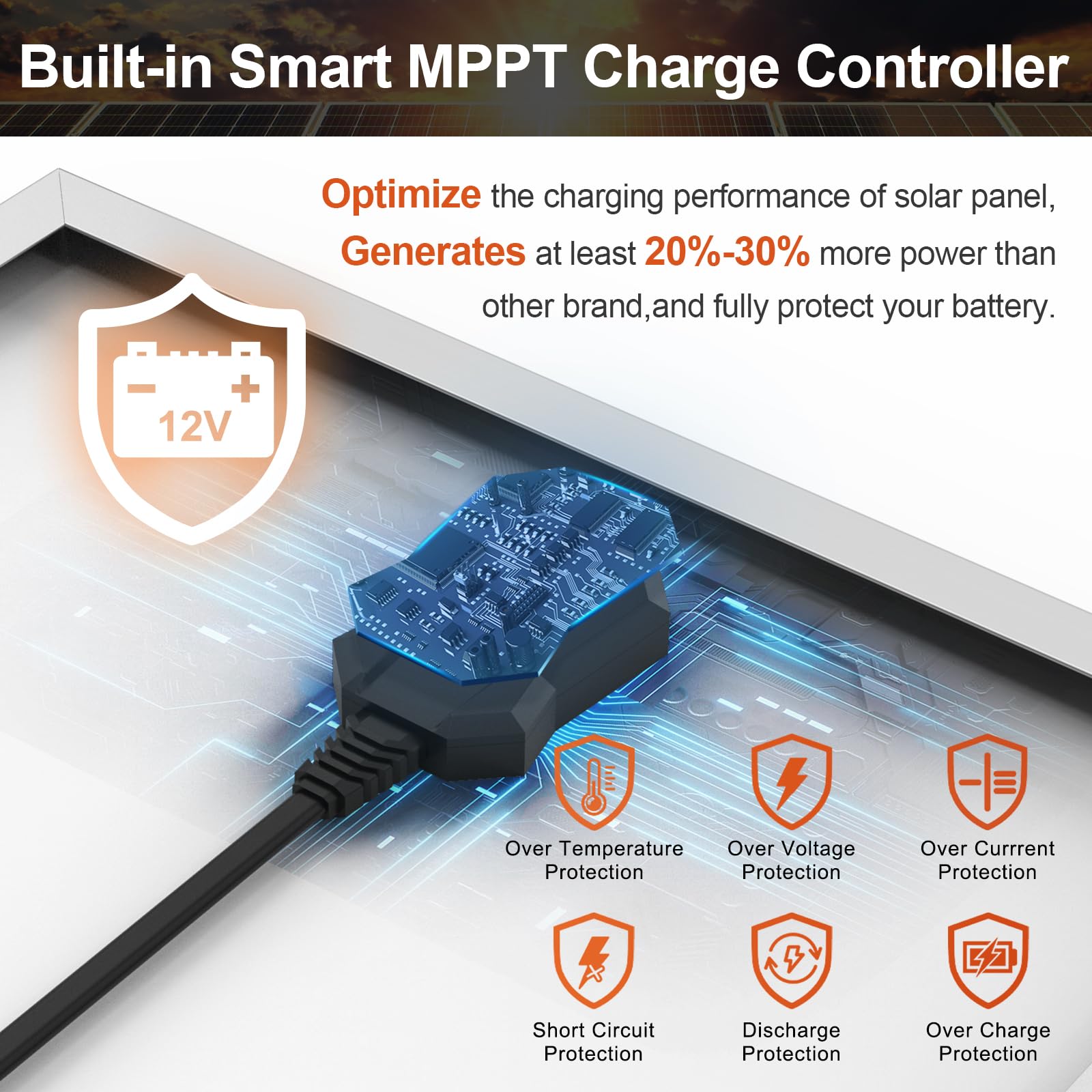 SUNER POWER close-up of MPPT controller electronics with clear status and efficient control