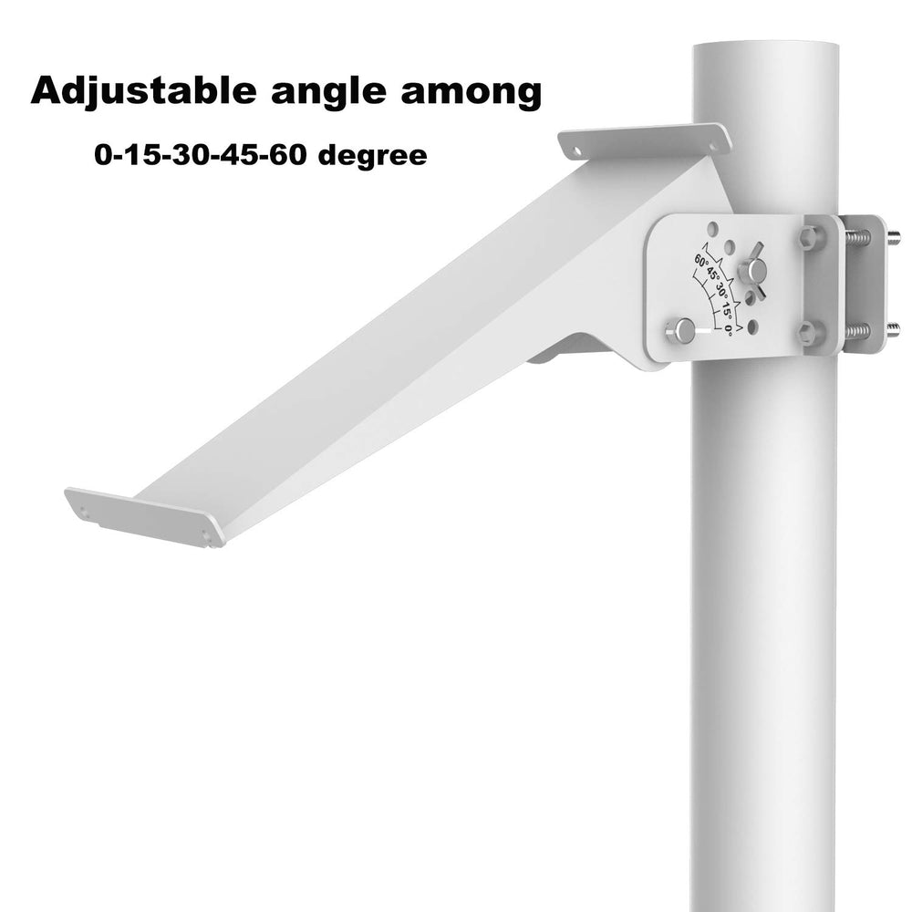 SUNER POWER solar panel mounted on pole showing adjustable tilt increases sun exposure