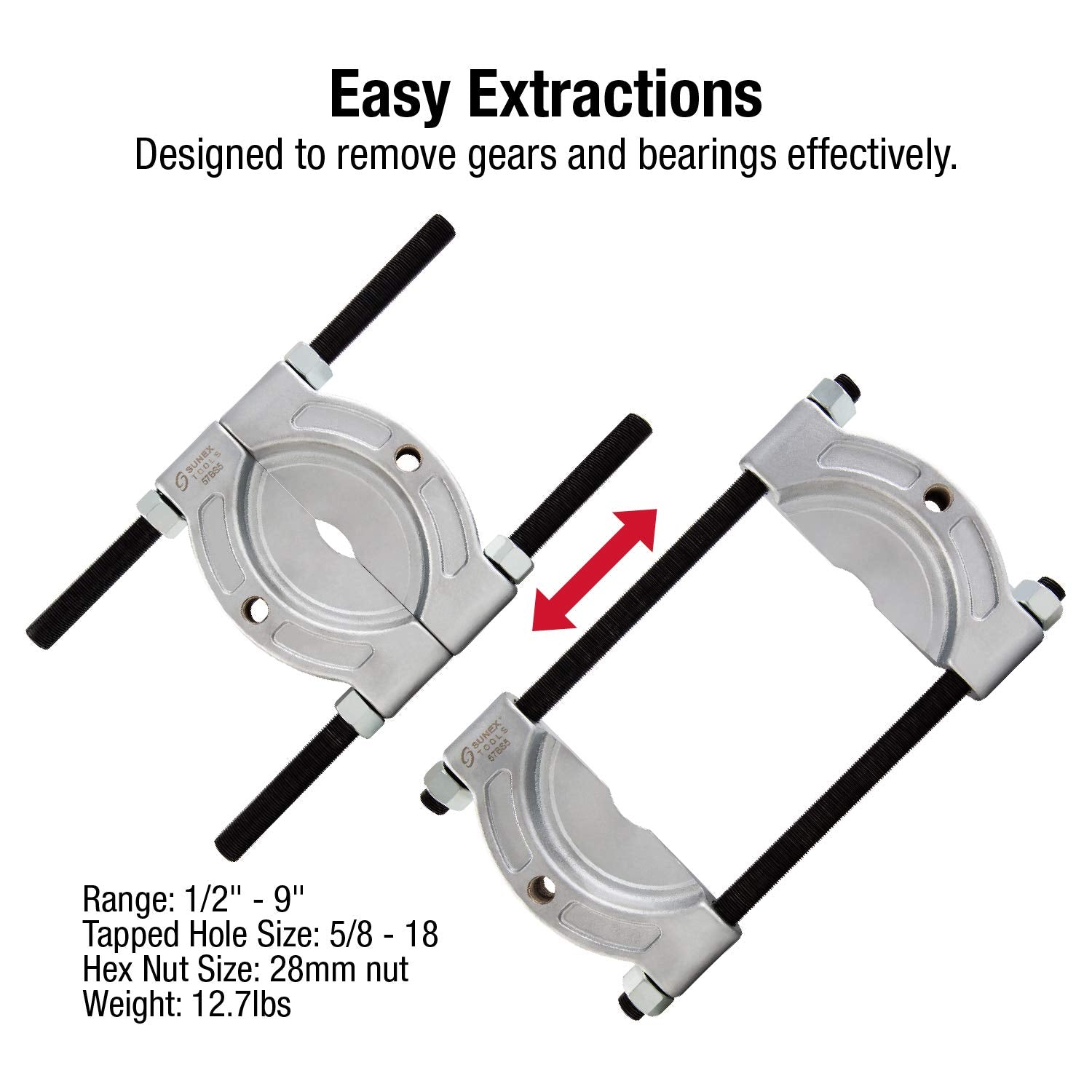 Sunex close-up of sharp angled edge demonstrating easy entry between parts