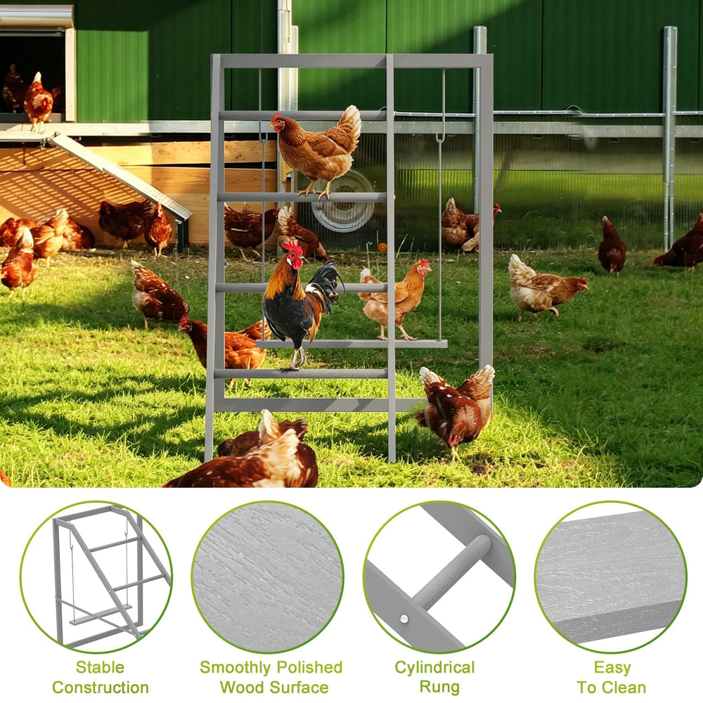 Sunexinlo detailed shot of hanging swing seat encouraging chicken balance and play
