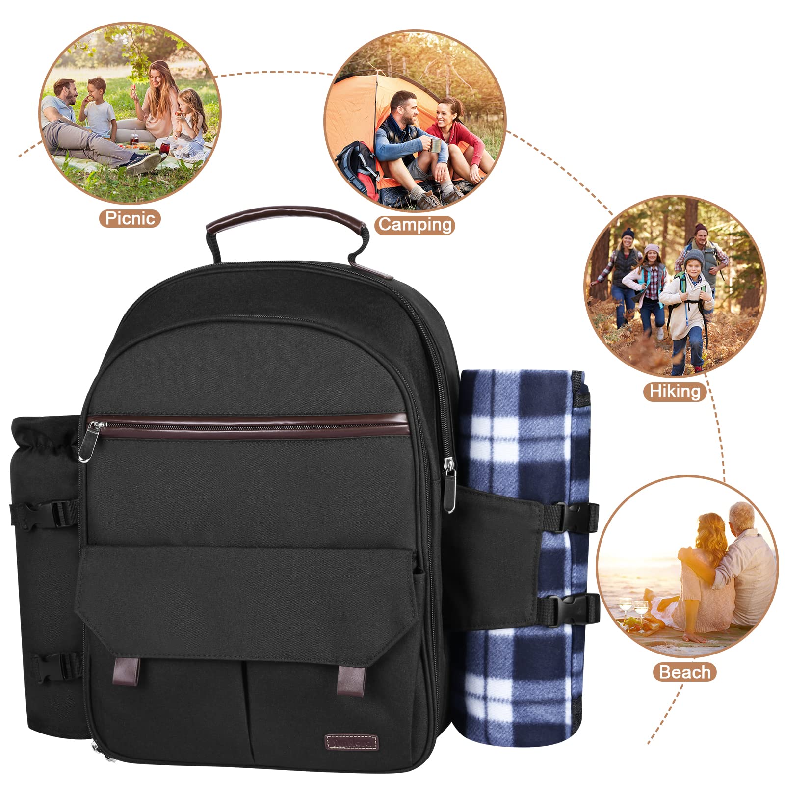 Sunflora backpack next to person to show scale and two-person capacity