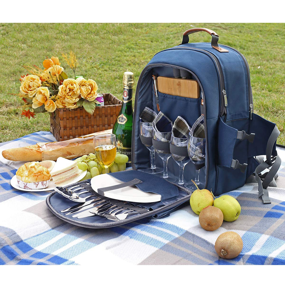 Sunflora backpack beside water bottle to show real-world size and scale