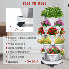 SunFunUSA caster wheels and base detail for effortless mobility and easy repositioning of the planted tower