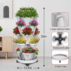 SunFunUSA close-up of planter tier texture and drainage holes demonstrating durable, food-safe polypropylene construction