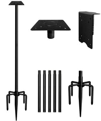 Sungaryard pole front view showing assembled kit and sleek look for yard