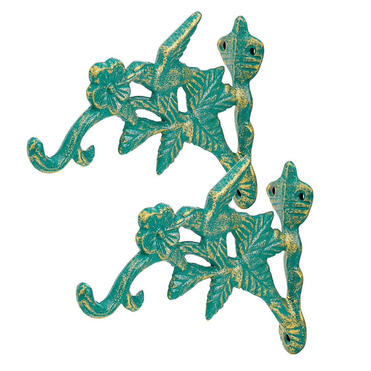 Sungmor bracket front view showing decorative curve and green finish, durable support