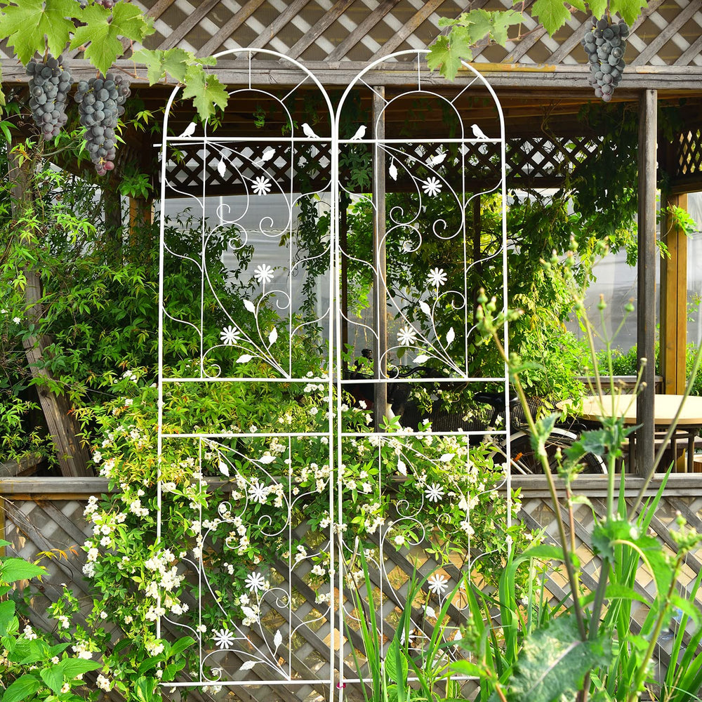 Sungmor close up lattice connection showing sturdy iron joins and support