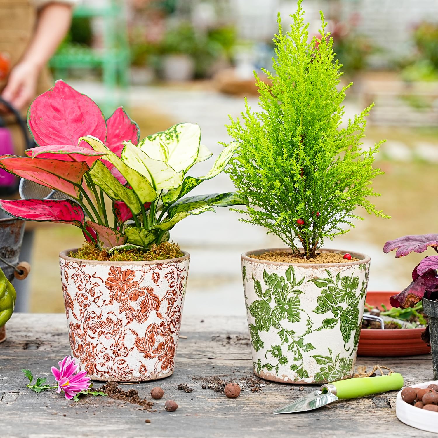 Sungmor ceramic planter drainage hole detail protecting plants from overwatering