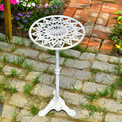 Sungmor front view of cast iron plant stand showing sturdy vintage style and stable support