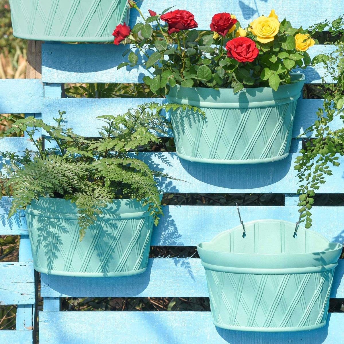 Sungmor front view hanging planter showing shape and clean lines giving easy installation