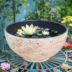 Sungmor front view of bowl showing marble texture and stylish silhouette, enhances decor