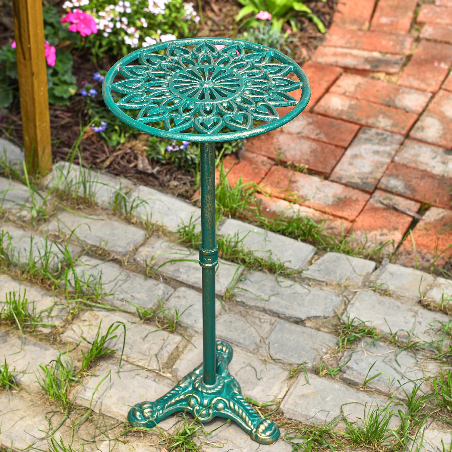 Sungmor front view of stand showing vintage design and sturdy support