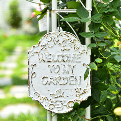 Sungmor front view of welcome sign showing vintage appeal and clear greeting