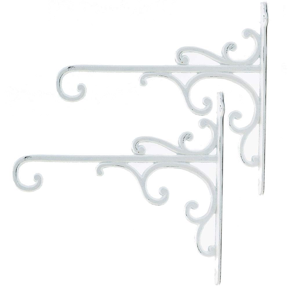 Sungmor front view white hook showing vintage vine design and sturdy bracket benefit