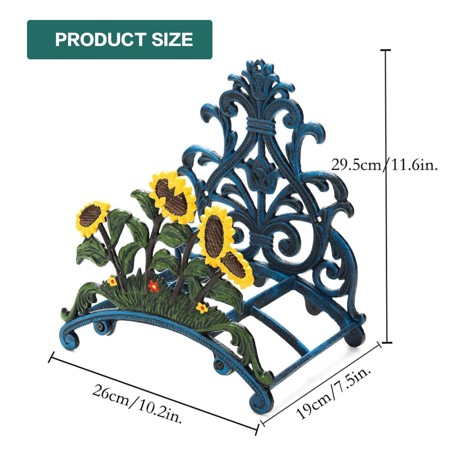 Sungmor hand-painted sunflower label highlighting decorative finish benefit