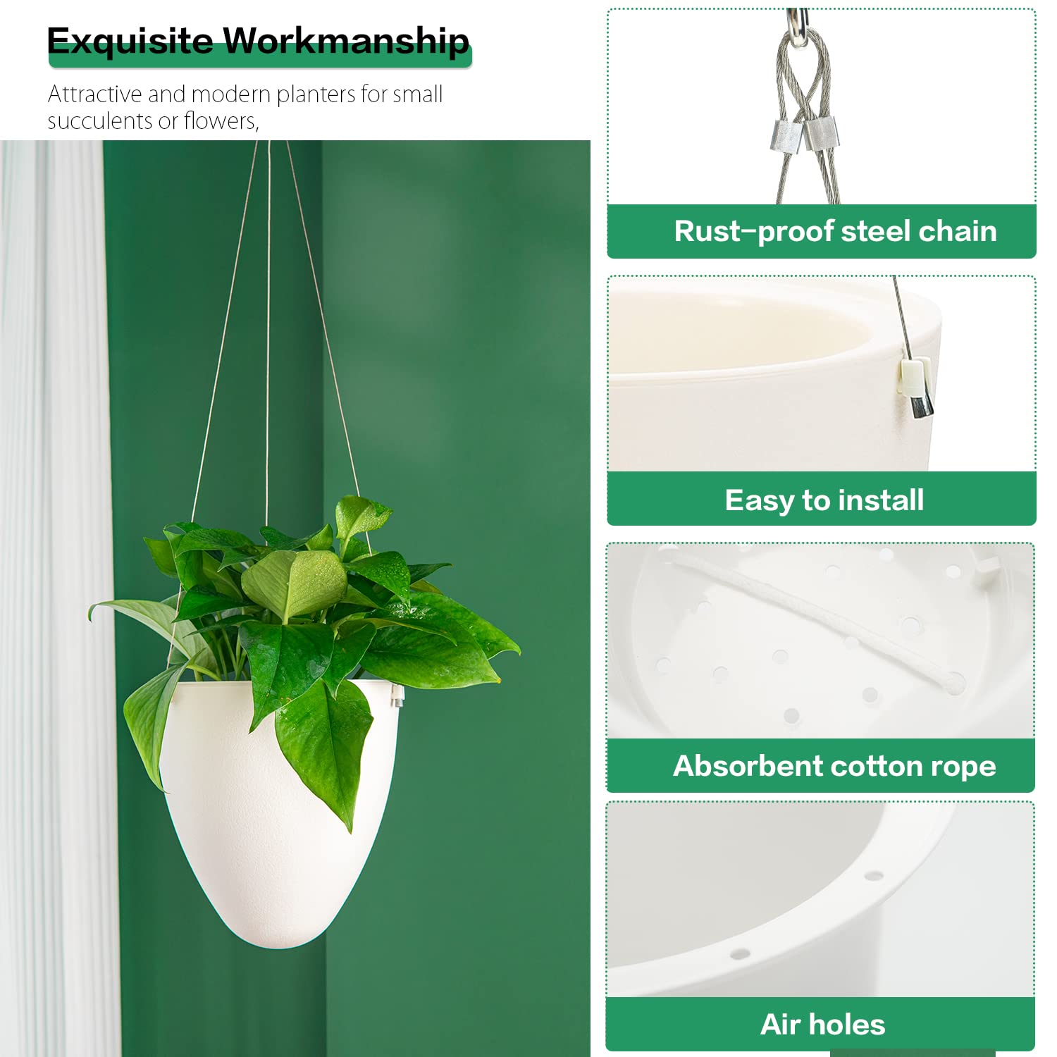 Sungmor planter hanging on balcony showing space-saving greenery benefit