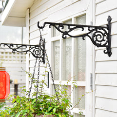 Sungmor bracket holding a large hanging basket demonstrating reliable weight capacity
