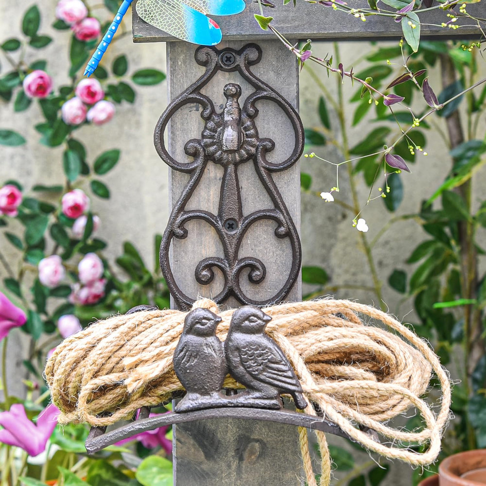 Sungmor installed in garden setting adding rustic charm and functional storage