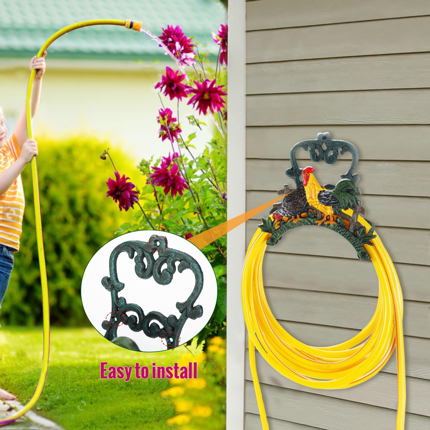 Sungmor on a patio with flowers showing decorative curb appeal and functionality