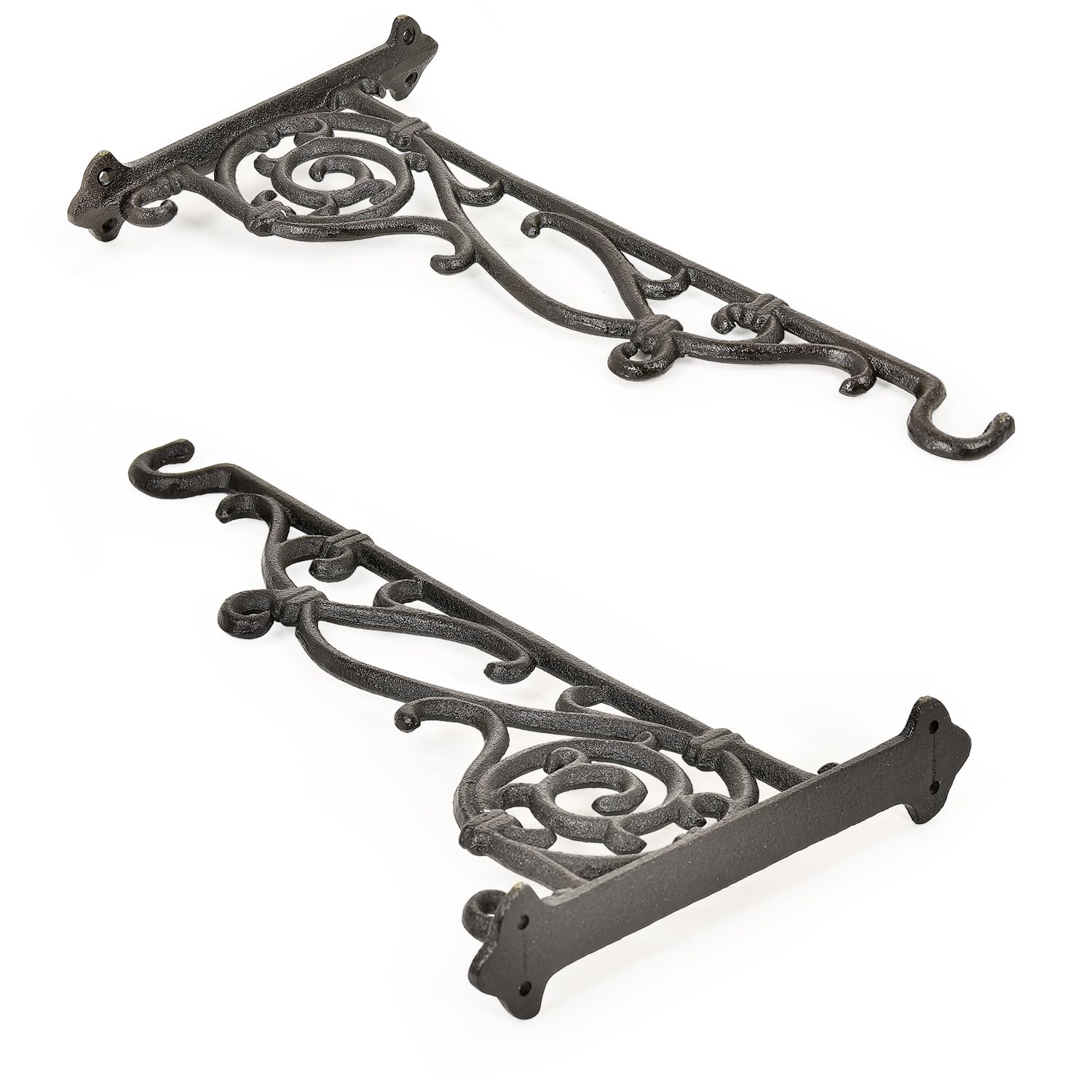 Sungmor brackets mounted on brick wall providing secure outdoor hanging support