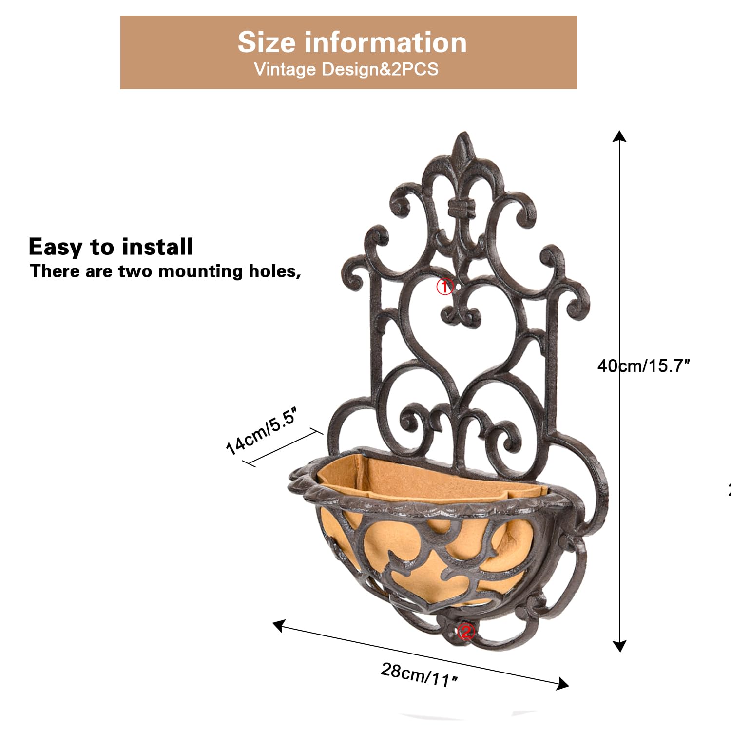 Sungmor planter beside a hand for size comparison and easy installation clarity