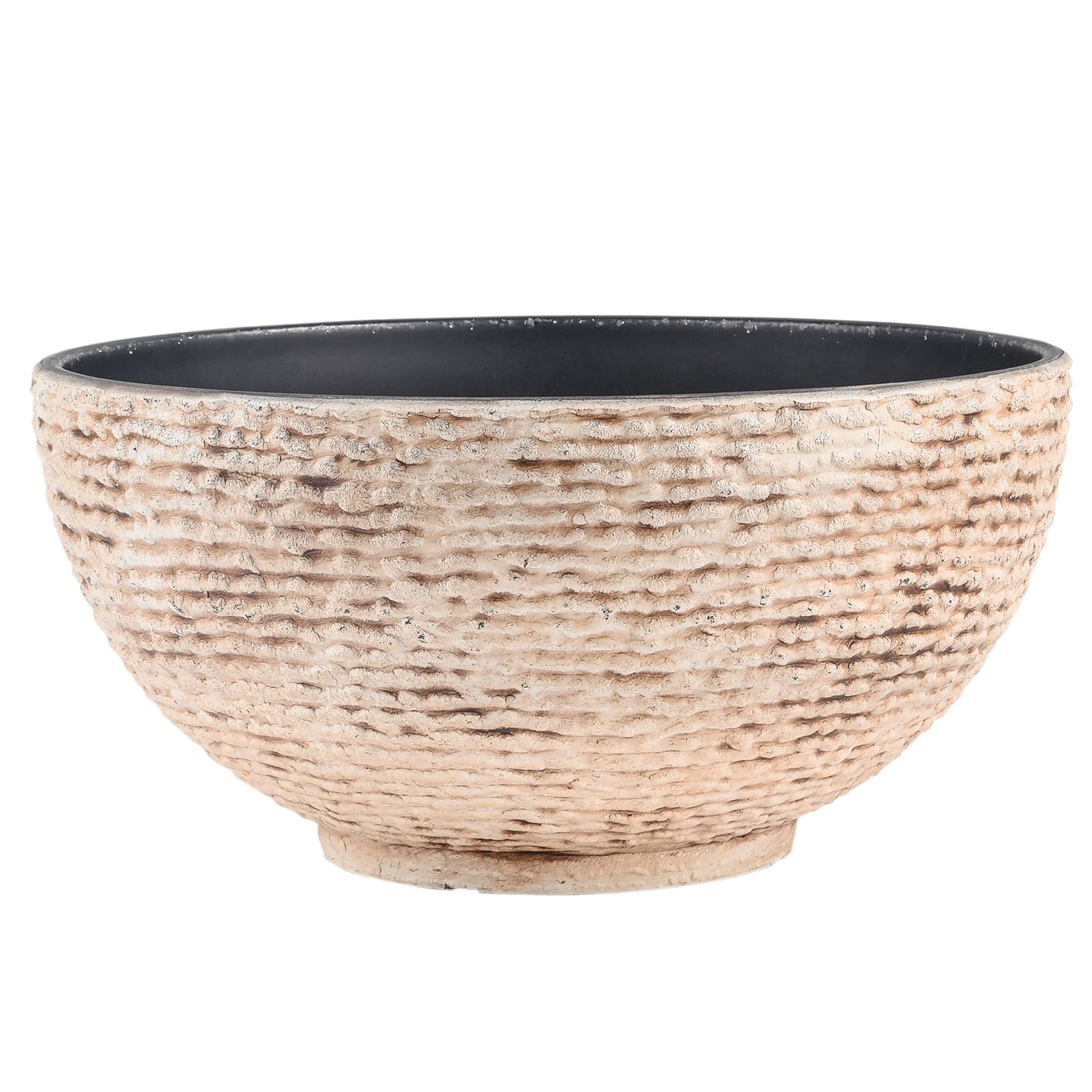 Sungmor bowl holding water and aquatic plants, demonstrates watertight planting benefit