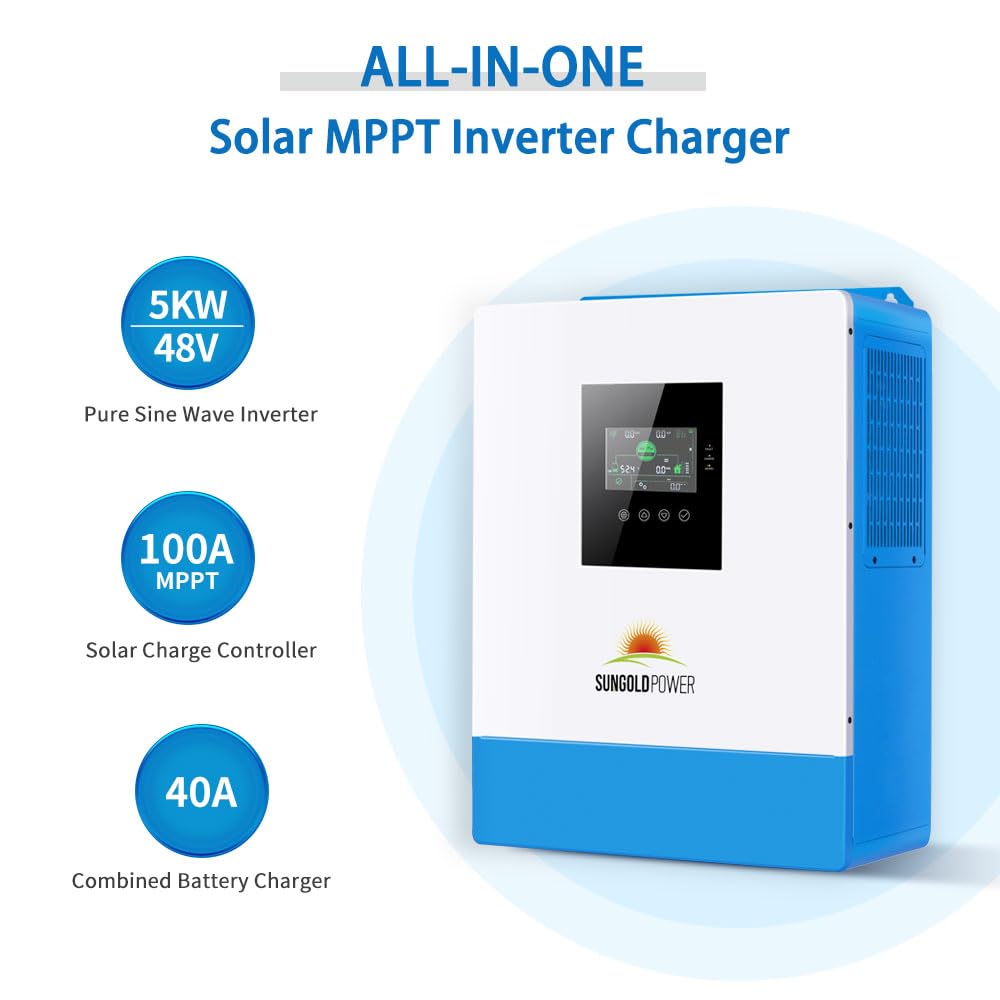 SUNGOLDPOWER side view highlighting ports and vents for durable cooling