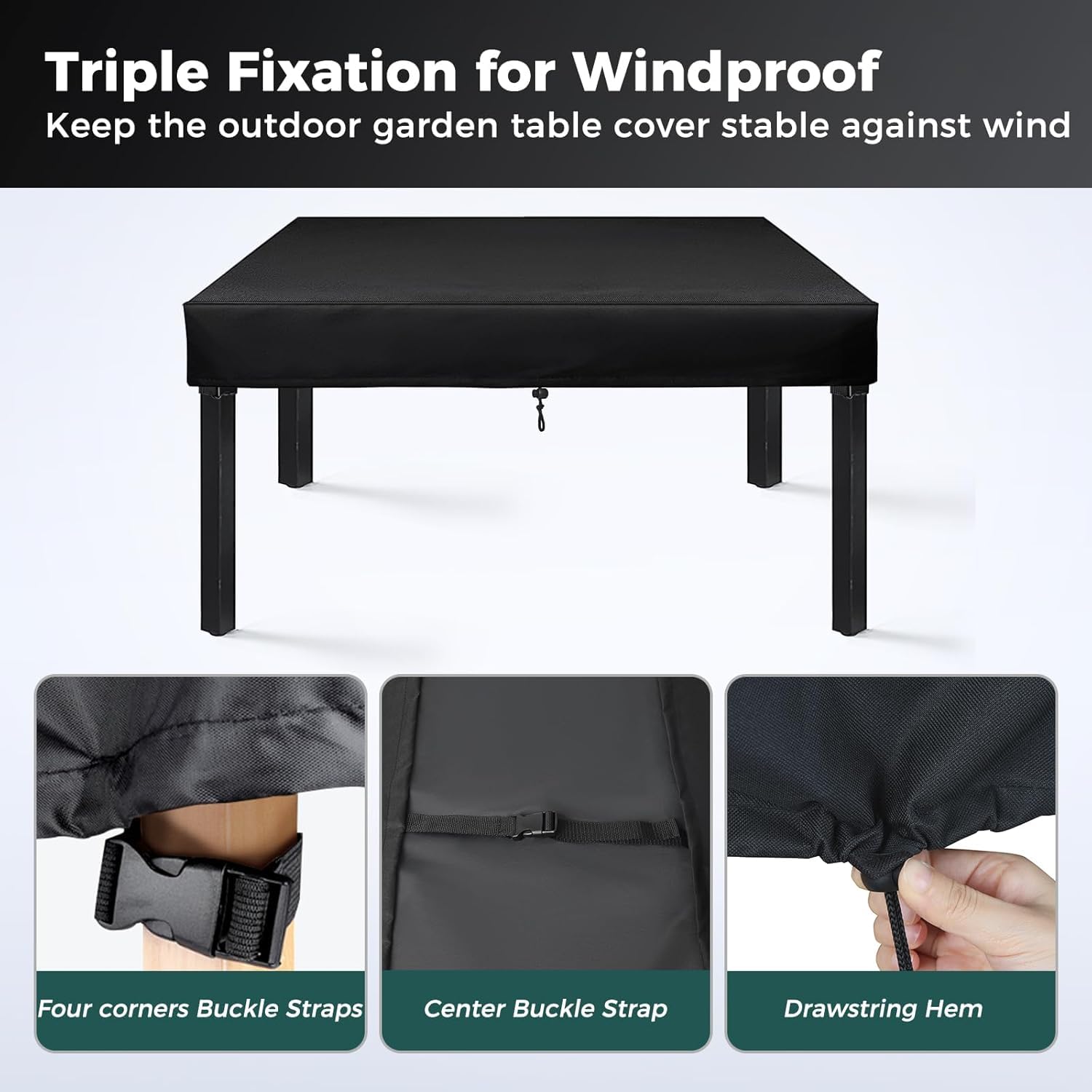 SUNICO corner buckle detail securing cover and preventing wind lift