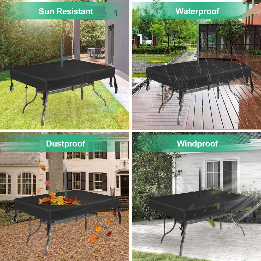 SUNICO cover on a table next to a chair showing scale and fit for correct size selection