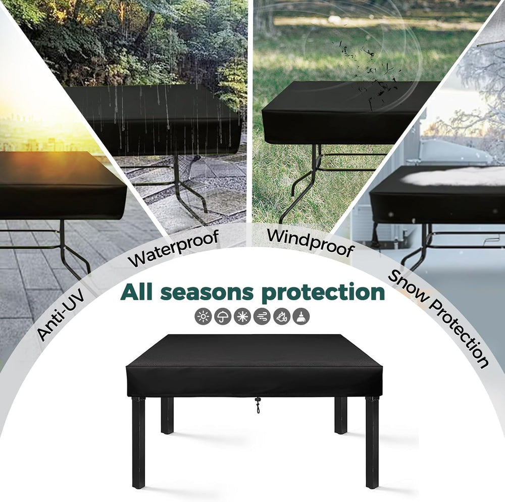 SUNICO cover on table beside chairs showing size comparison for fit