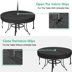 SUNICO umbrella hole with Velcro and zipper detail for adjustable pole access