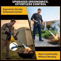 SuniqFyre full-length torch in use clearing weeds benefits reduced bending