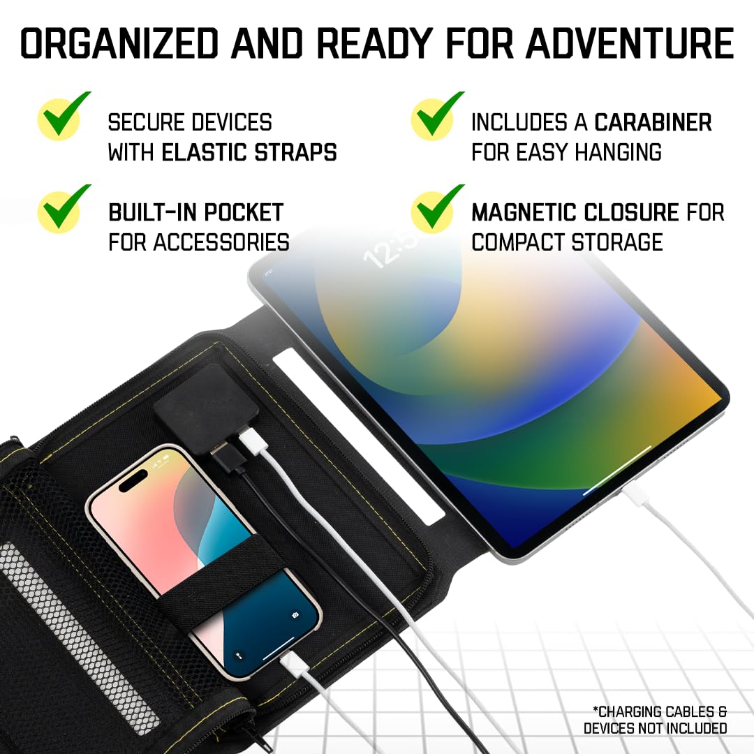 SunJack charging smartphone under sun providing reliable device power outdoors