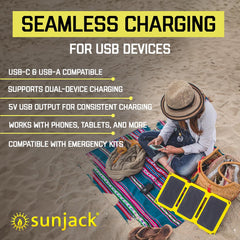 SunJack folded compact size like a tablet for easy packing and travel