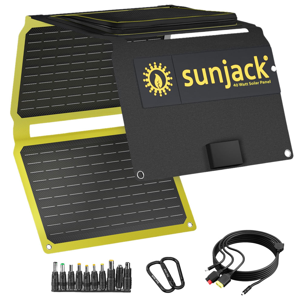 SunJack front folded showing compact travel-ready form and easy packing benefit